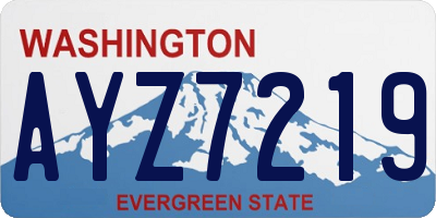 WA license plate AYZ7219