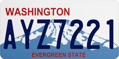 WA license plate AYZ7221