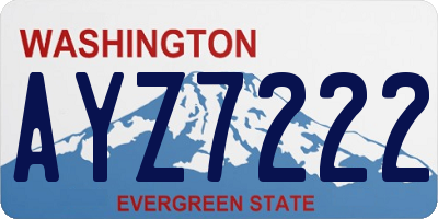 WA license plate AYZ7222