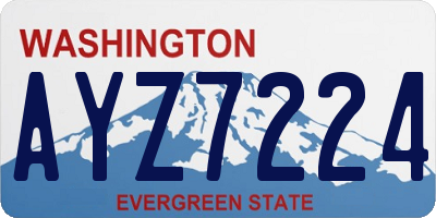 WA license plate AYZ7224