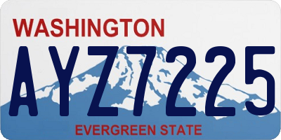 WA license plate AYZ7225