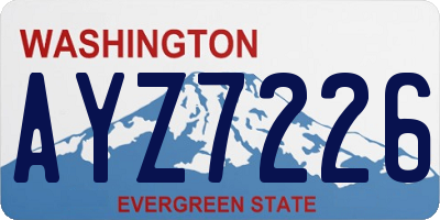 WA license plate AYZ7226