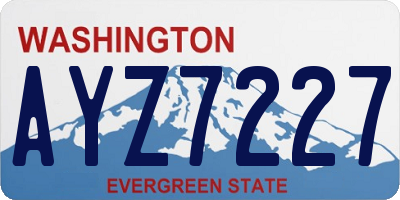 WA license plate AYZ7227