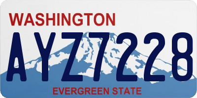 WA license plate AYZ7228