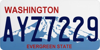 WA license plate AYZ7229