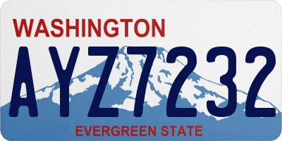 WA license plate AYZ7232