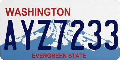 WA license plate AYZ7233