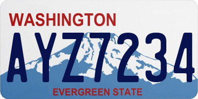 WA license plate AYZ7234