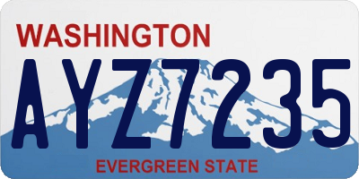 WA license plate AYZ7235