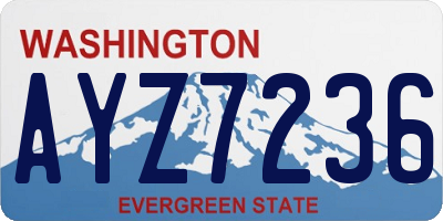 WA license plate AYZ7236