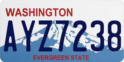 WA license plate AYZ7238