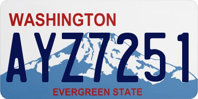 WA license plate AYZ7251