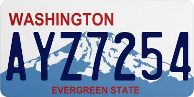 WA license plate AYZ7254