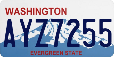 WA license plate AYZ7255