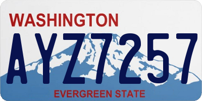 WA license plate AYZ7257