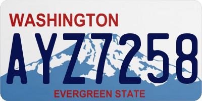 WA license plate AYZ7258