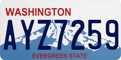 WA license plate AYZ7259