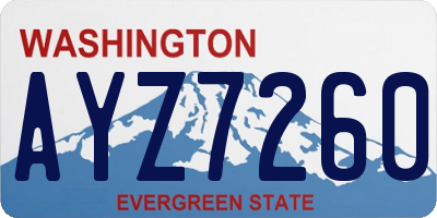 WA license plate AYZ7260