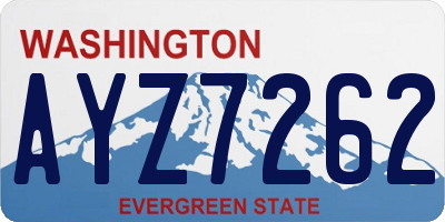 WA license plate AYZ7262