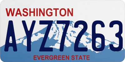 WA license plate AYZ7263