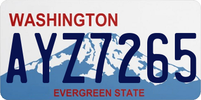 WA license plate AYZ7265