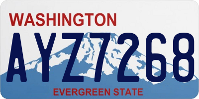 WA license plate AYZ7268