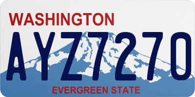 WA license plate AYZ7270