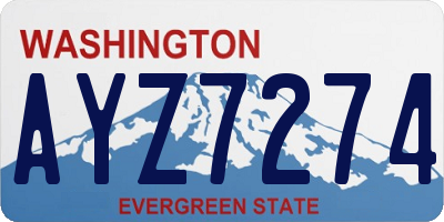 WA license plate AYZ7274