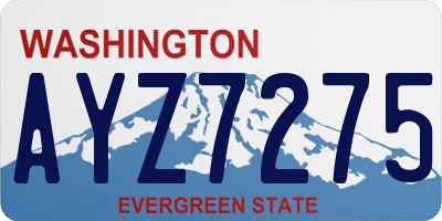 WA license plate AYZ7275