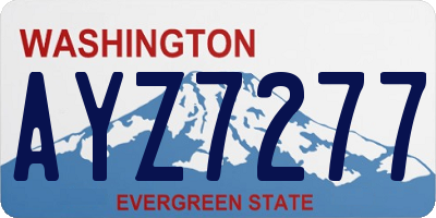 WA license plate AYZ7277