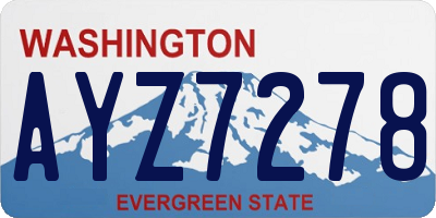 WA license plate AYZ7278