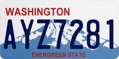 WA license plate AYZ7281