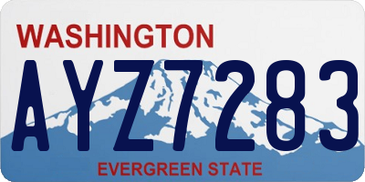 WA license plate AYZ7283