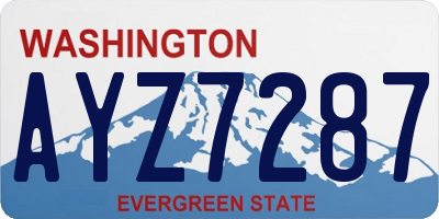 WA license plate AYZ7287