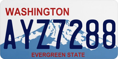 WA license plate AYZ7288