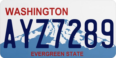 WA license plate AYZ7289