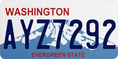 WA license plate AYZ7292