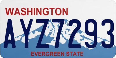 WA license plate AYZ7293