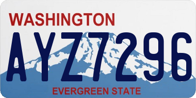 WA license plate AYZ7296