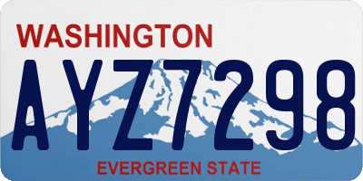 WA license plate AYZ7298