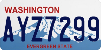 WA license plate AYZ7299