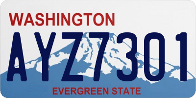 WA license plate AYZ7301