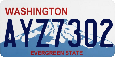 WA license plate AYZ7302