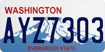 WA license plate AYZ7303