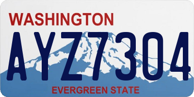 WA license plate AYZ7304