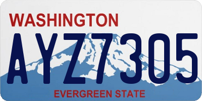 WA license plate AYZ7305