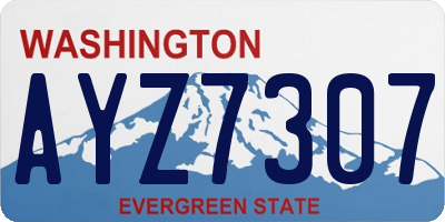 WA license plate AYZ7307