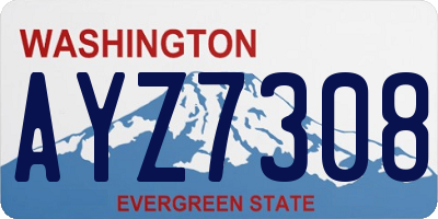 WA license plate AYZ7308