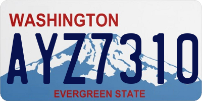 WA license plate AYZ7310