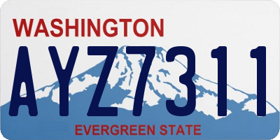 WA license plate AYZ7311